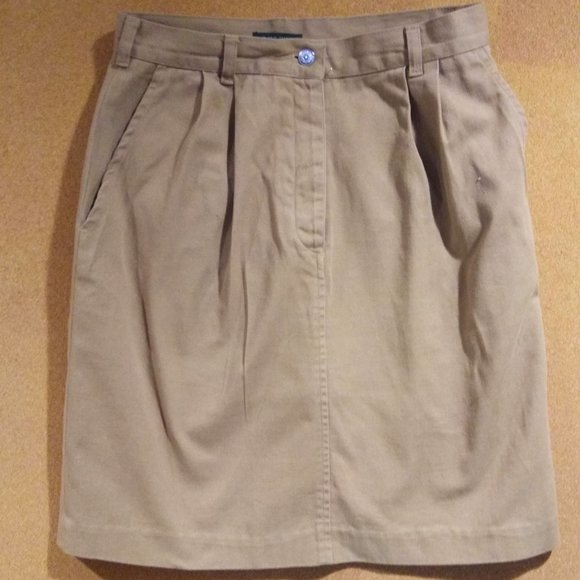 VINTAGE 80s, J Crew, button-fly, Tan Khaki SKIRT, 100% Cotton, Size12, EUC - Picture 10 of 10